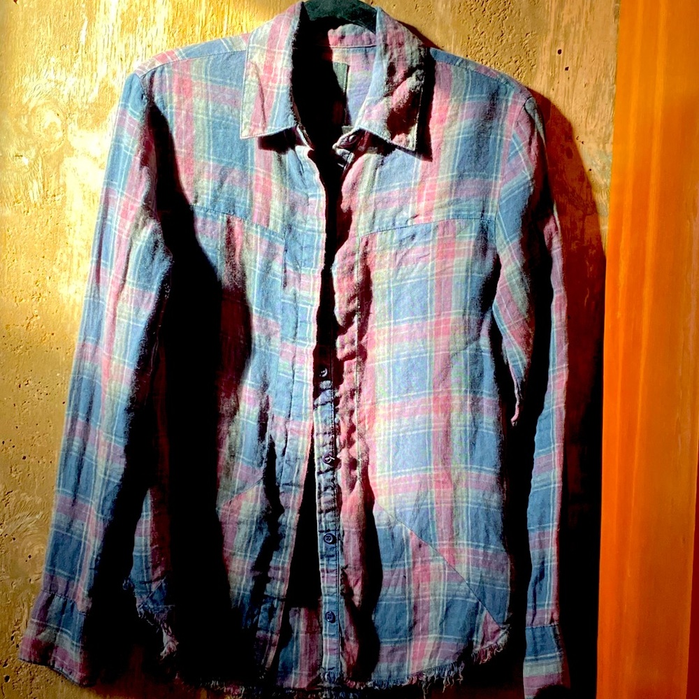 RTA Industrial Linen Button Rown Shirt